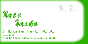 mate hasko business card