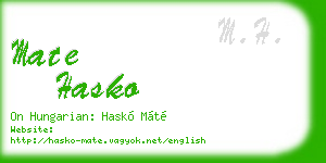 mate hasko business card